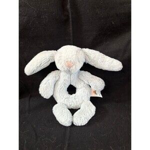 Jelly cat bashful blue Bunny ring rattle stuffed animal